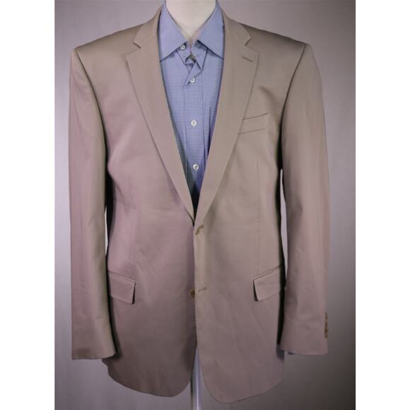 John Varvatos Men's Tan Cotton Lyocell Stretch Blazer 2-Btn 44R 44L - Picture 2 of 10